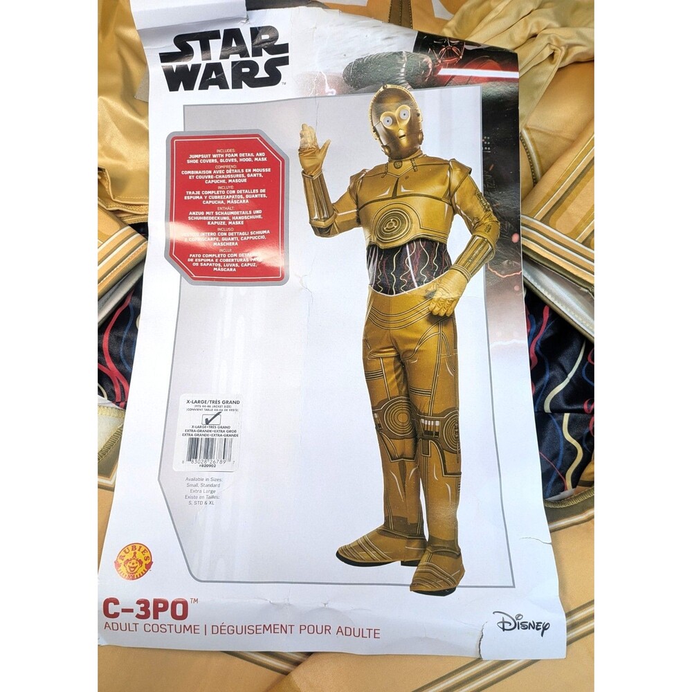 Rubies Star Wars C-3PO Adult Costume XL Complete #820902 Disney Halloween